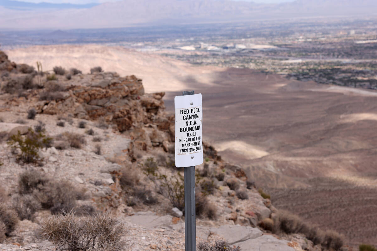 A view of the Las Vegas Valley from Blue Diamond Hill Gypsum Mine near Red Rock Canyon National ...