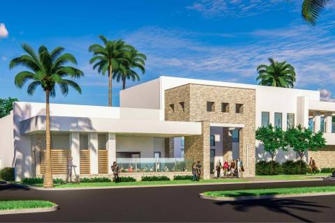 A rendering of Chips Shot, a members-only golf club that will offer indoor golf simulators that ...