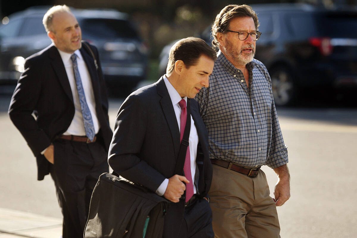 Plaintiff Bill Sherlach, right, husband of deceased Sandy Hook Elementary school psychologist M ...