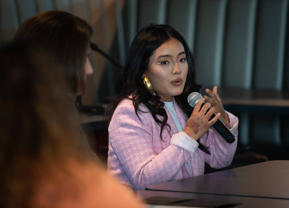 Jazmin Cortez, a Dreamer, speaks during a round table discussion regarding the potential upendi ...