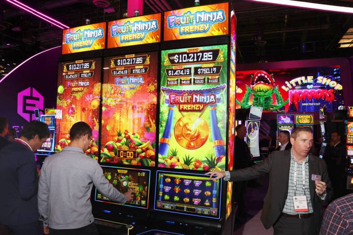 Andrew Montgomery, Vice President of Sales at Everi, talks about Fruit Ninja Frenzy slot machin ...