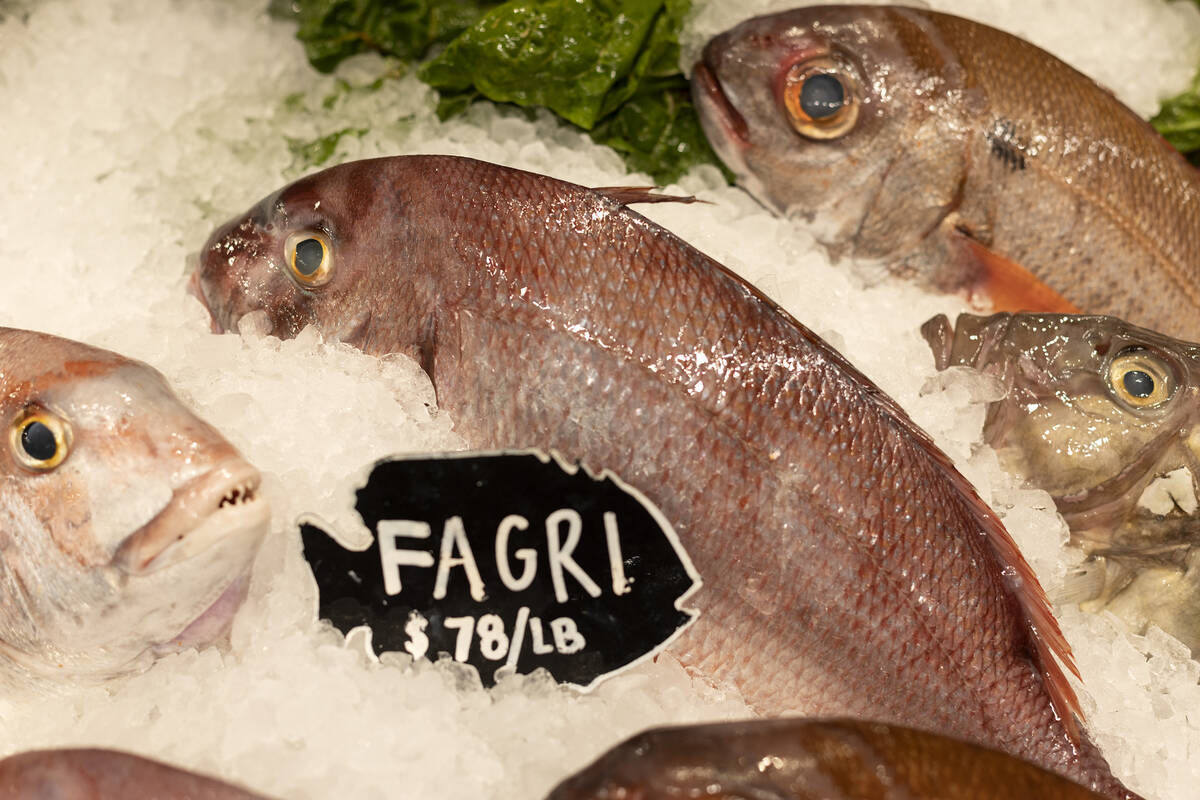 Fagri, a rare fish on U.S. menus, at Estiatorio Milos in The Venetian on Friday, Oct. 7, 2022, ...