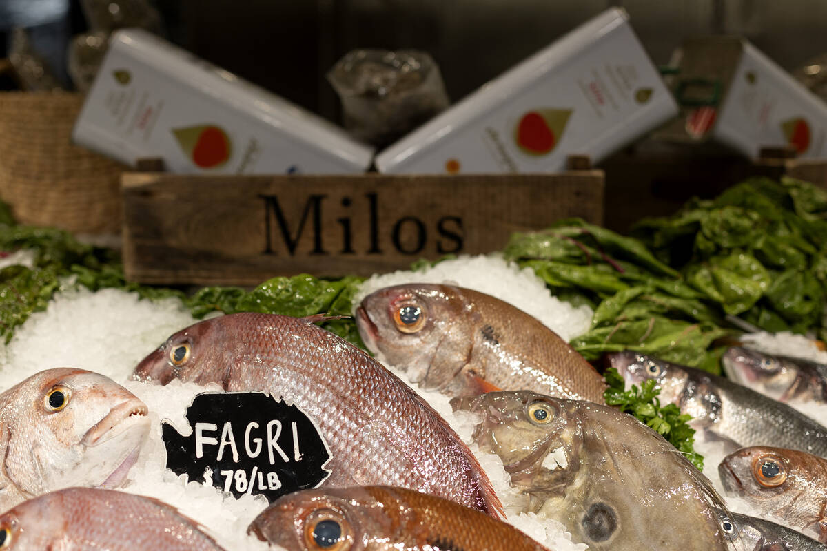 Fagri, a rare fish on U.S. menus, at Estiatorio Milos in The Venetian on Friday, Oct. 7, 2022, ...