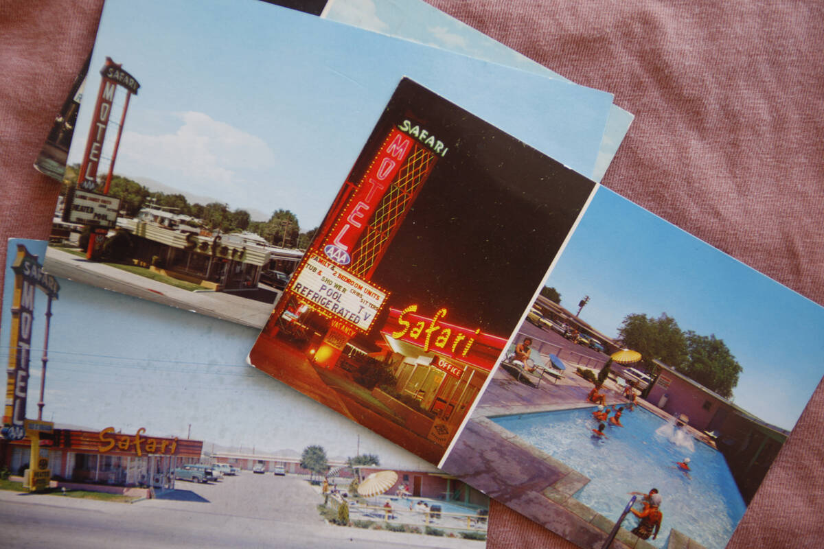 Postcards of the Safari Motel from the 1950s. Rachel Aston Las Vegas Review-Journal @rookie__rae