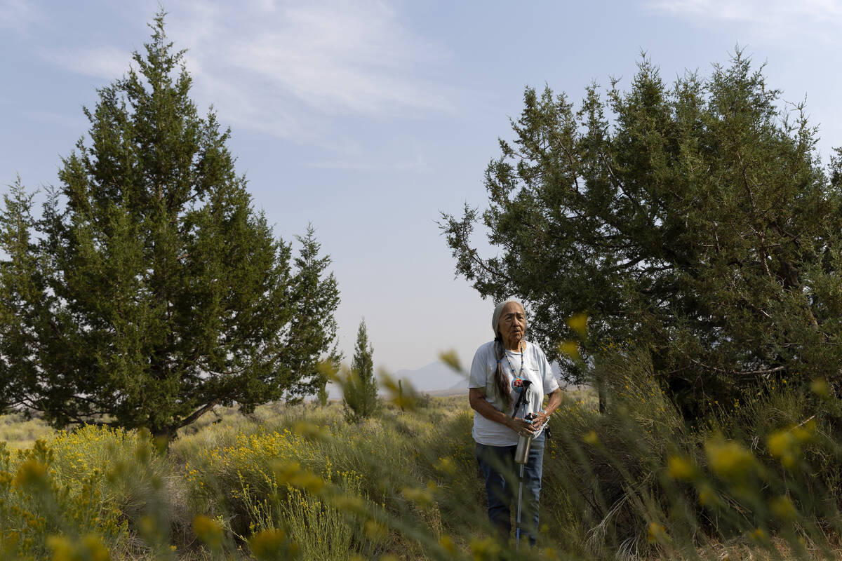 Delaine Spilsbury on Saturday, Sept. 10, 2022, near Baker. (Ellen Schmidt/Las Vegas Review-Jour ...