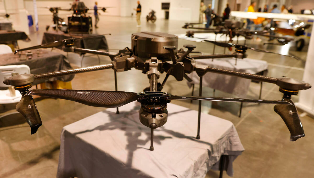 A Kittyhawk MR-20 drone is displayed during Big Boys Toys Innovation and Luxury Lifestyle Expo ...