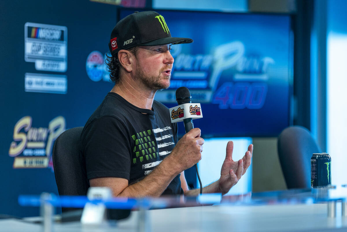 Kurt Busch talks about his future as he addresses the media during a news conference prior to t ...