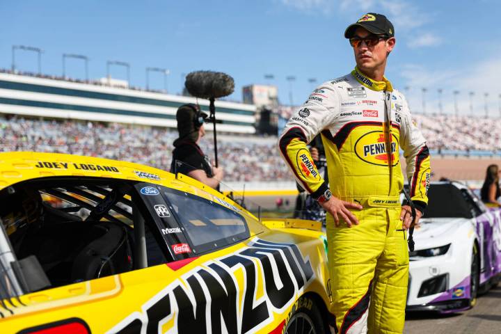 NASCAR Cup Series driver Joey Logano prepares for the NASCAR Cup Series playoff race at Las Veg ...