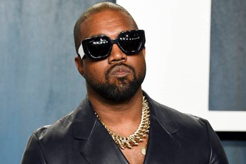 FILE - Kanye West arrives at the Vanity Fair Oscar Party on Feb. 9, 2020, in Beverly Hills, Cal ...