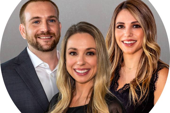 The Tri Pointe Homes online sales team includes from left, Josh Selleck, Shannon Marler and Par ...