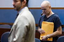 Murder suspect Robert Telles, right, appears in court with David Lopez-Negrete, a public defend ...