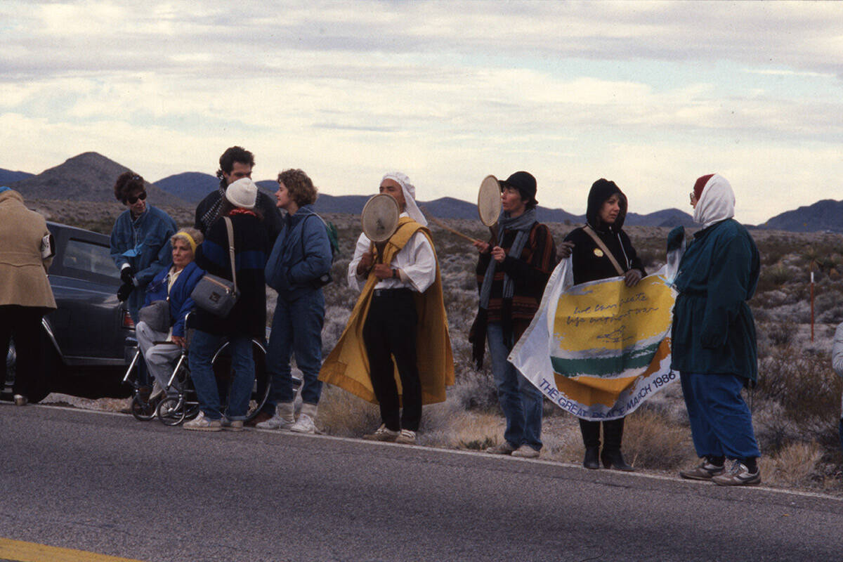 About 270 people protesting a nuclear test planned for February 5th at the main entrance to the ...