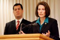 Nevada Attorney General Catherine Cortez Masto speaks during a press conference at the Grant Sa ...