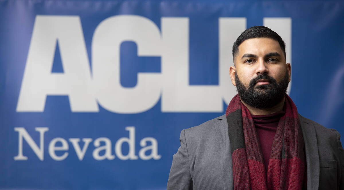 Athar Haseebullah, the new executive director of the ACLU of Nevada, at the agency's office in ...