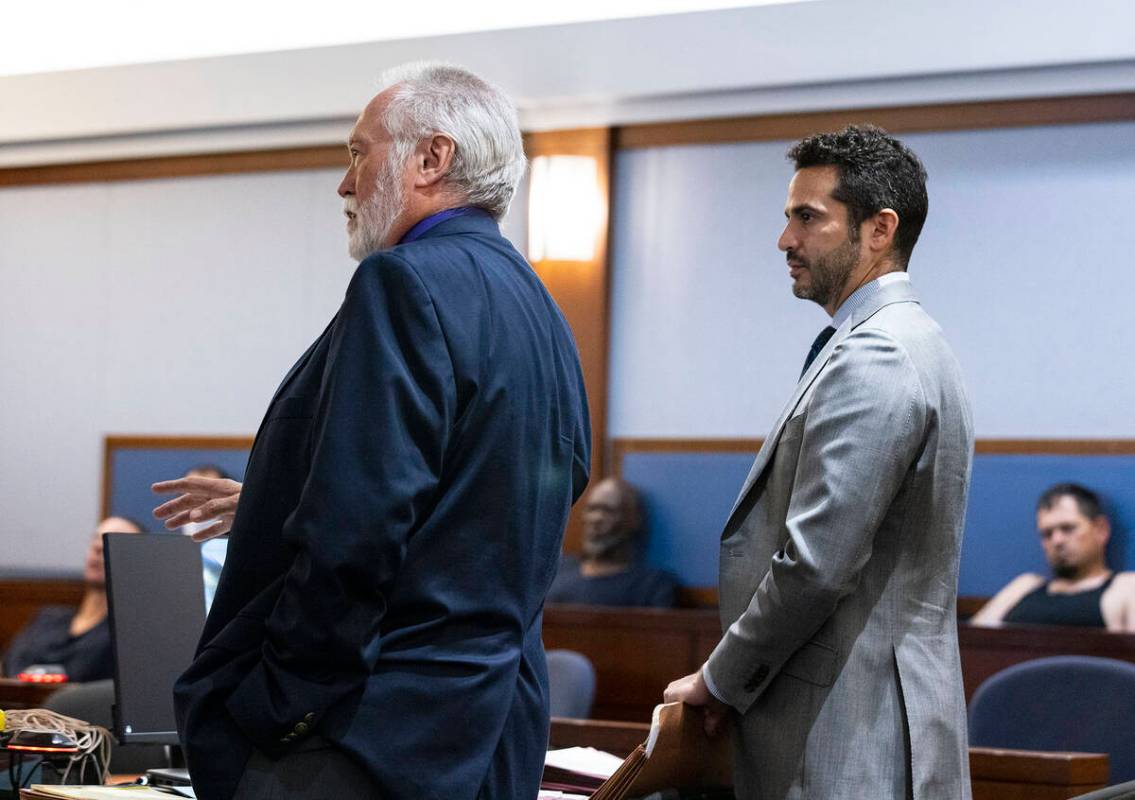 Attorneys Edward Kane, left, and David Lopez-Negrete, public defenders representing Robert Tell ...