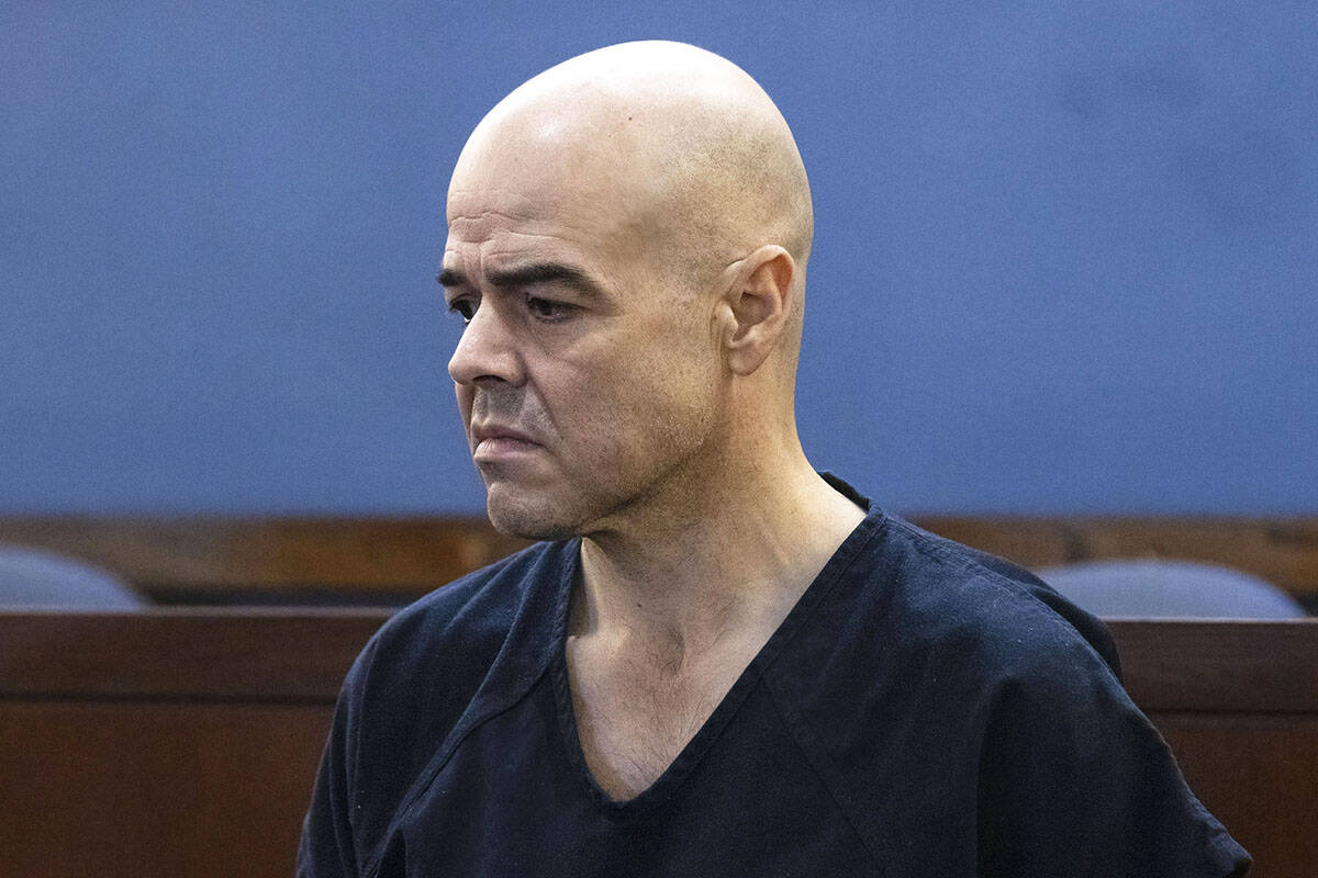 Robert Telles appears in court during a hearing in his murder case at the Regional Justice Cent ...
