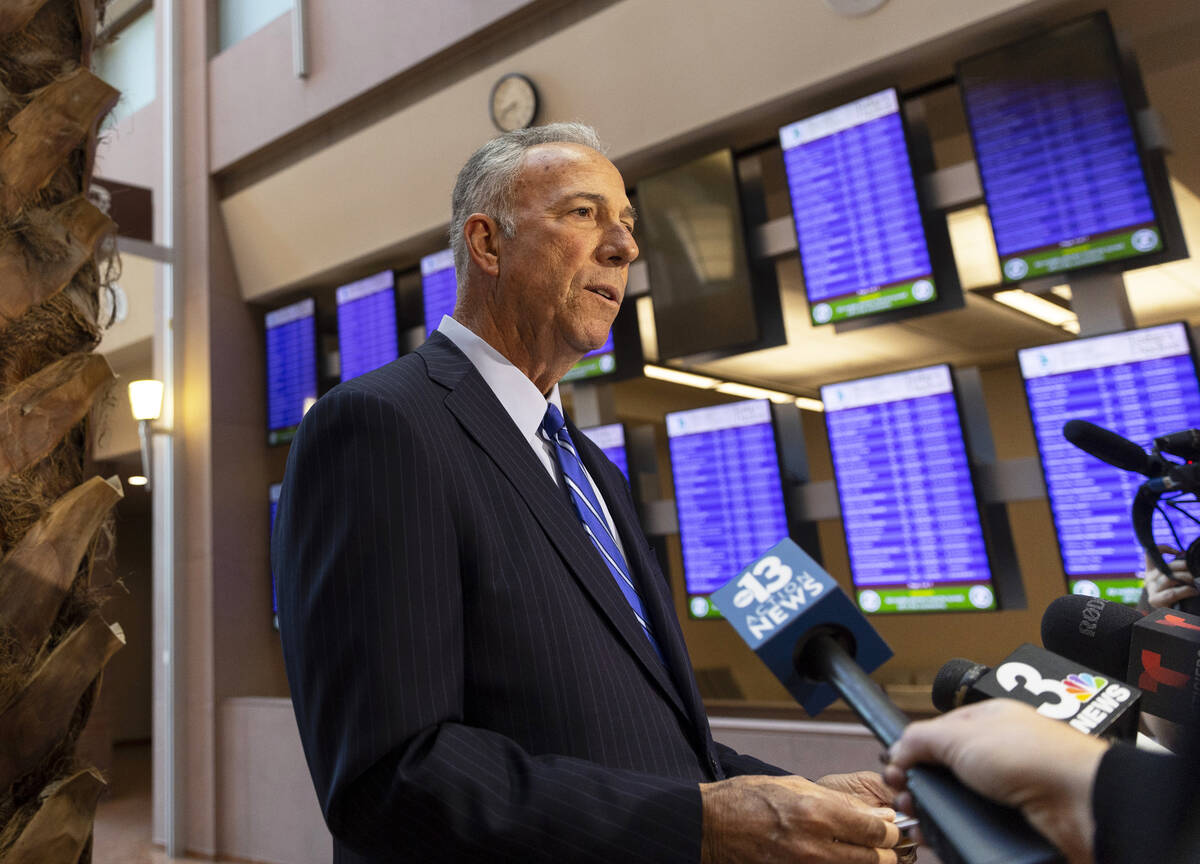 Clark County District Attorney Steve Wolfson speaks during a press conference following a court ...