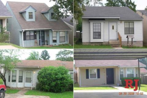 A composite image of four of the five rental homes Robert Telles owns in Hot Springs, Arkansas. ...