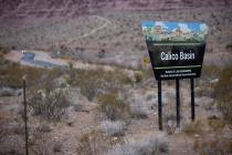 The entrance to the Calico Basin area off state Route 159 in Las Vegas on Saturday, Jan. 29, 20 ...