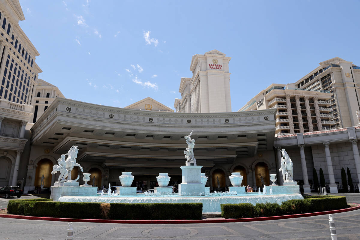 The porte-cochere at Caesars Palace on the Las Vegas Strip on Tuesday, July 6, 2021. (K.M. Cann ...