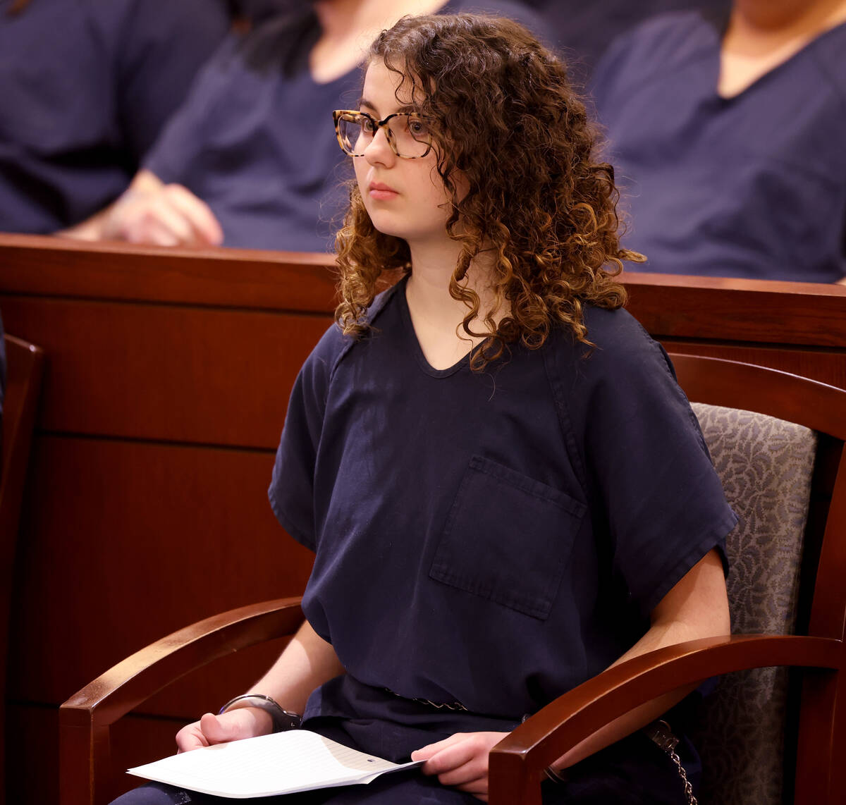 Sierra Halseth waits in court for her sentencing at the Regional Justice Center in Las Vegas on ...