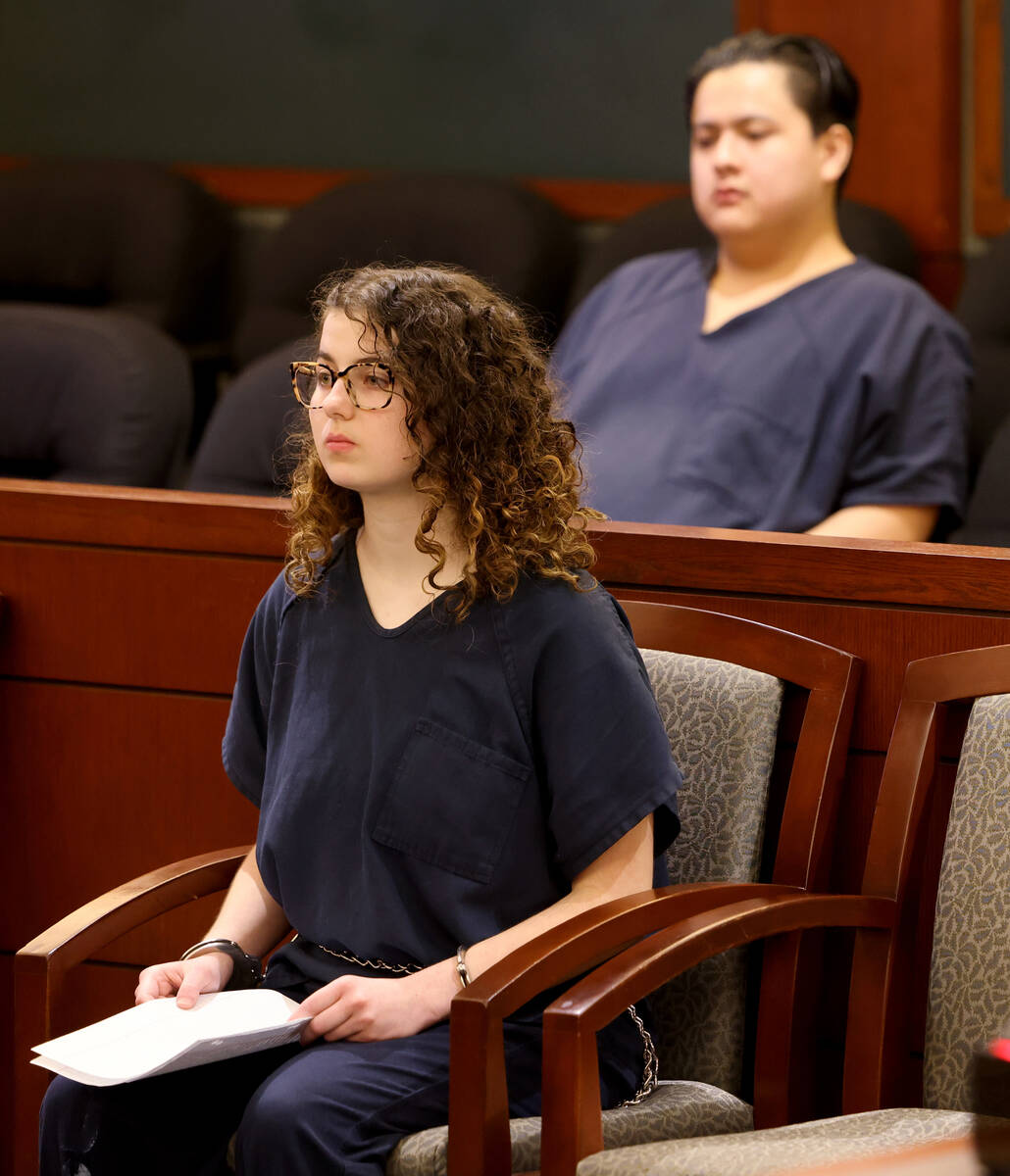Sierra Halseth and Aaron Guerrero wait in court for her sentencing at the Regional Justice Cent ...