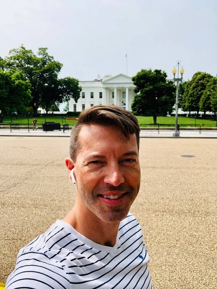 Daniel Halseth in front of the White House in this image posted to Facebook on Nov. 2, 2020. (F ...