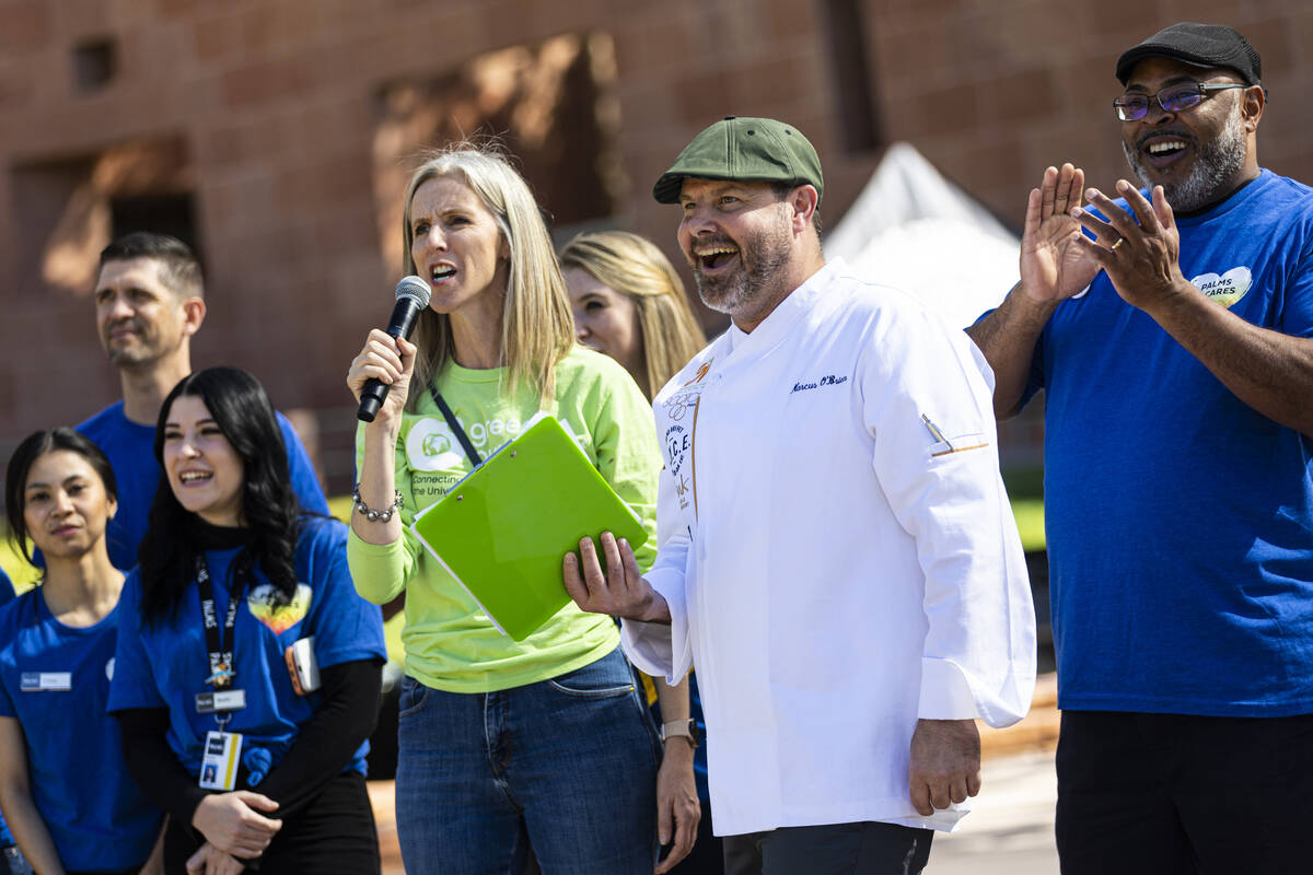 Palms employees, representing Palms Cares, including Marcus O’Brien, property executive ...