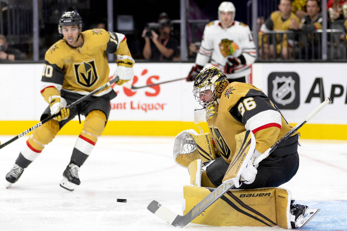 Longtime friends and VGK goaltending tandem Adin Hill and Logan Thompson  are ready to run it back - Las Vegas Weekly