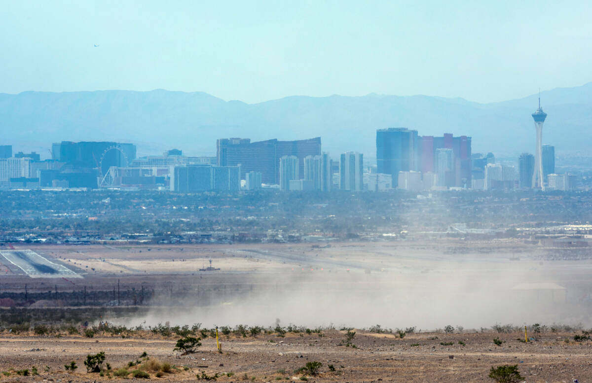 Blowing dust caused by winds of 30-40 mph are forecast for the Las Vegas Valley on Saturday, Oc ...