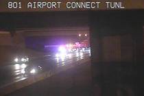 FILE - A crash early Monday, Jan. 4, 2021, in the airport connector tunnel was restricting traf ...