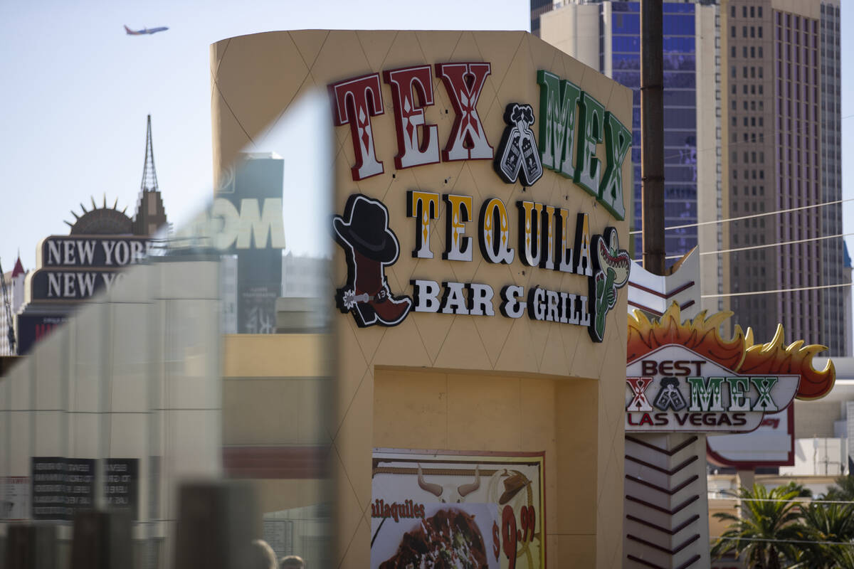 The Tex Mex & Tequila restaurant, 3725 Las Vegas Blvd. South, in Las Vegas, is seen on Tues ...