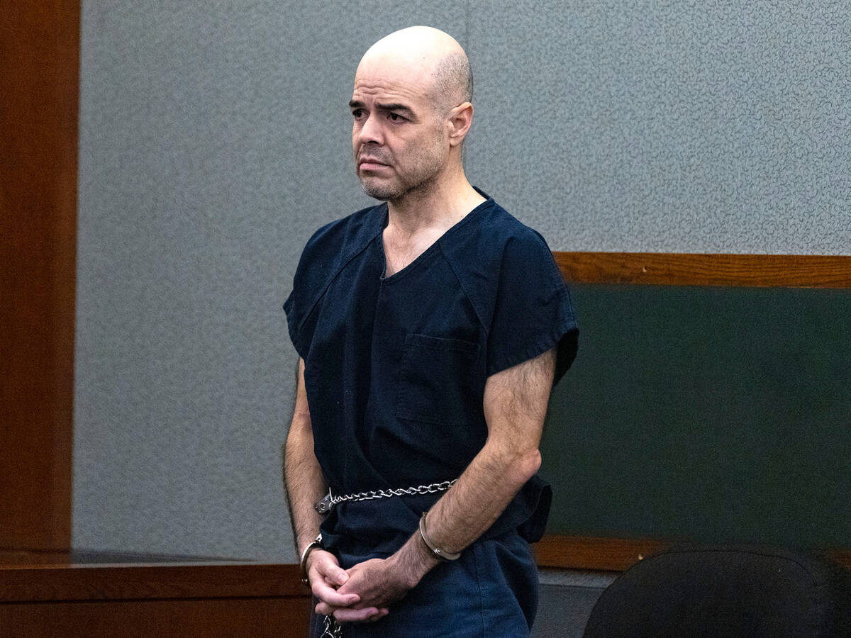 Robert Telles appears in court during his arraignment at the Regional Justice Center, on Wednes ...