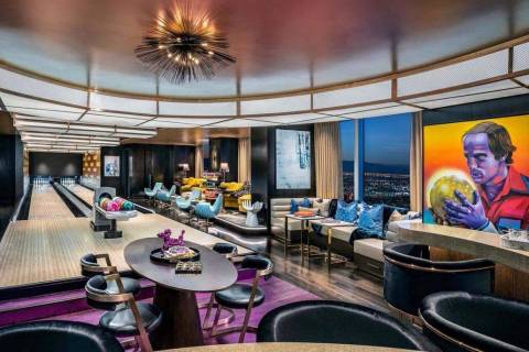 A look inside at the bowling alley in the Kingpin suite at the Palms which is a part of the $15 ...
