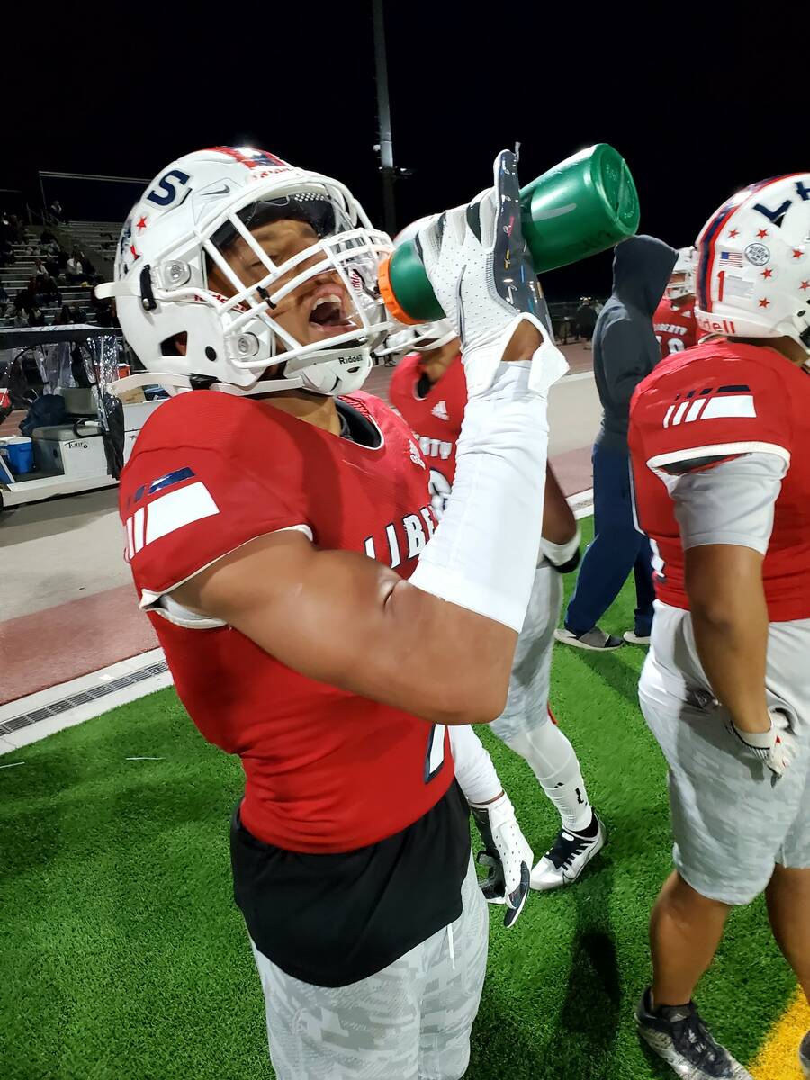 Liberty's Jayden Robertson had a 55-yard punt return and an interception in the first half agai ...