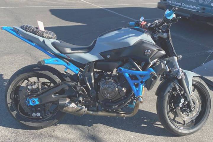 The apparent speeding motorcycle after the arrest of its driver. (Metropolitan Police Department)