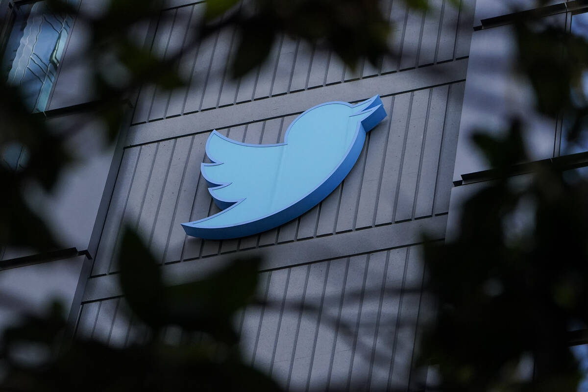 A sign is pictured outside the Twitter headquarters in San Francisco, Wednesday, Oct. 26, 2022. ...