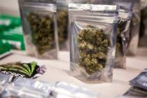 This marijuana was displayed for sale at Acres Dispensary in Las Vegas. (Las Vegas Review-Journal)