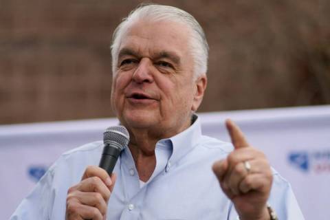 Nevada Gov. Steve Sisolak speaks during a get-out-the-vote rally Saturday, Oct. 22, 2022, in La ...