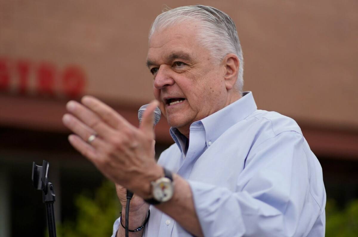 Nevada Gov. Steve Sisolak speaks during a get-out-the-vote rally Saturday, Oct. 22, 2022, in La ...