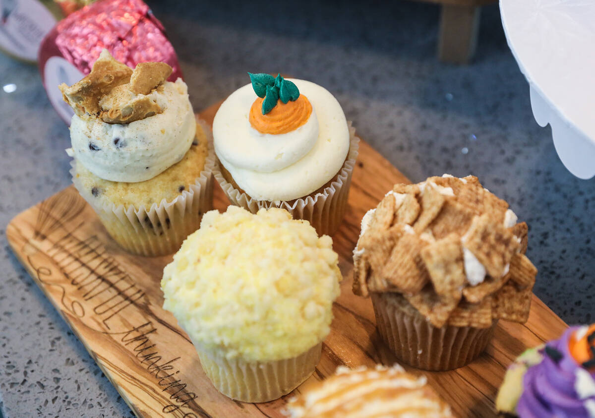 Cupcakes at Whiskful Thinking Cakes in Las Vegas, Thursday, Oct. 13, 2022. (Rachel Aston/Las Ve ...