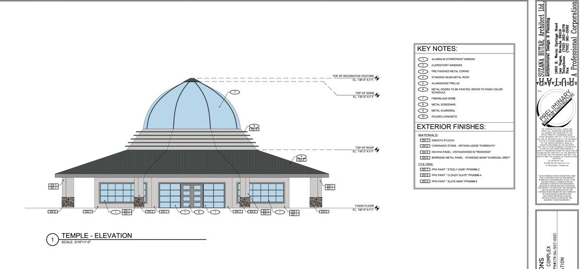 Early rendering of proposed temple used in the conditional use permit application submitted to ...