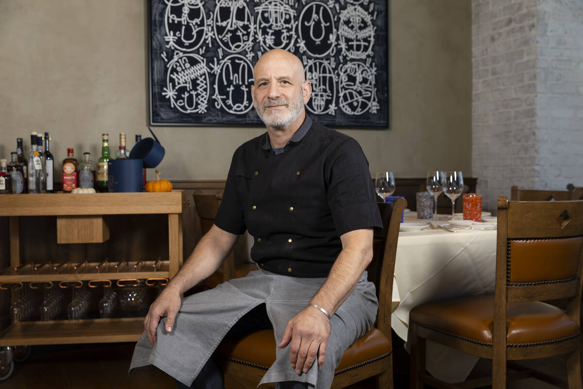 Chef Marc Vetri poses for a portrait at his restaurant Vetri Cucina, at the Palms hotel-casino, ...