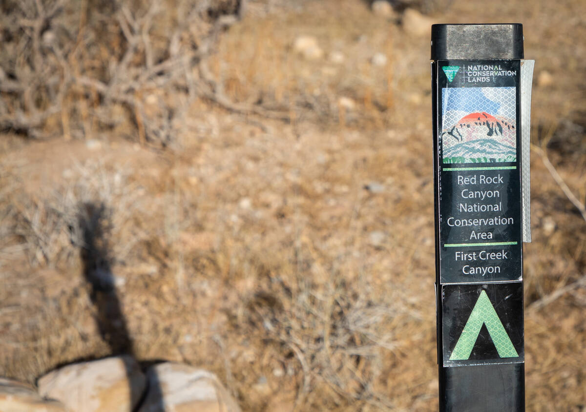 The Las Vegas Overweight Hikers for Health take an early morning hike on the First Creek Trailh ...