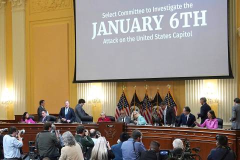 Committee members arrive as the House select committee investigating the Jan. 6 attack on the U ...