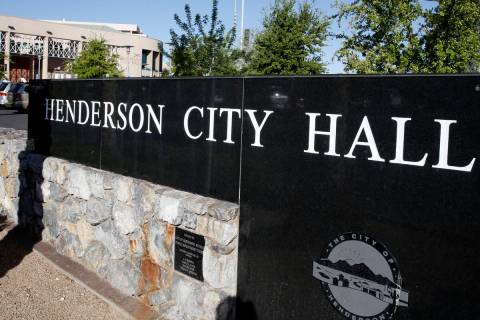 Henderson City Hall on Thursday, April 13, 2017. (Bizuayehu Tesfaye/Las Vegas Review-Journal) @ ...