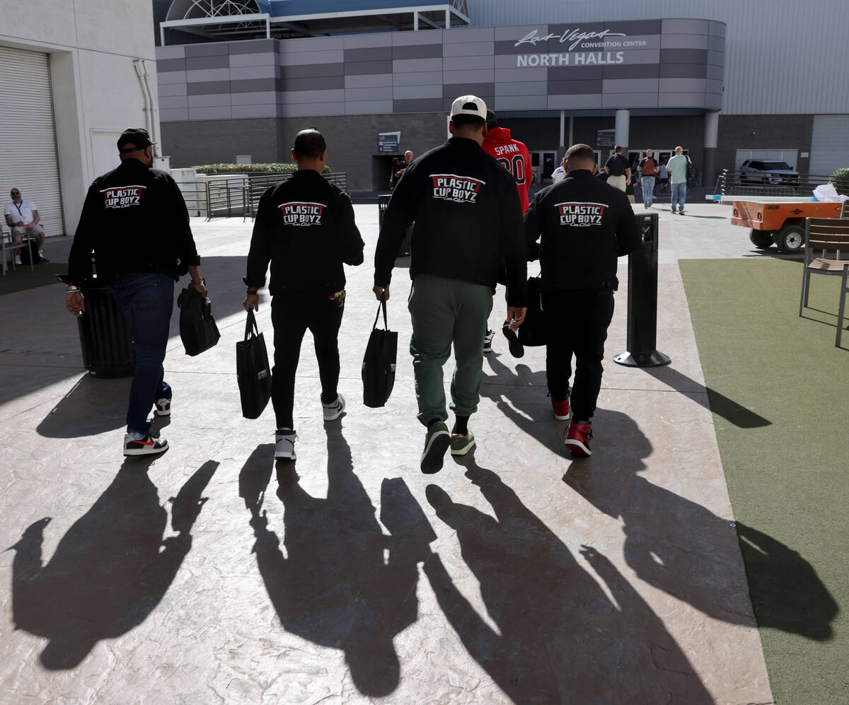 Members of Kevin Hart’s Muscle Car Crew on opening day of the Specialty Equipment Market ...