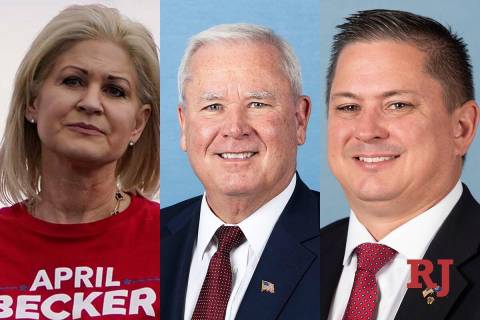 Republican congressional candidates April Becker, Mark Robertson and Sam Peters, (AP/Las Vegas ...