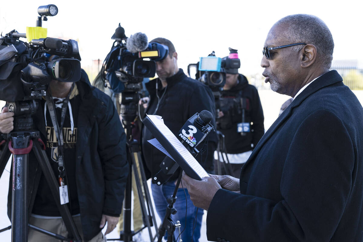 Former Department of Corrections Director Charles Daniels gives a statement to the media outsid ...
