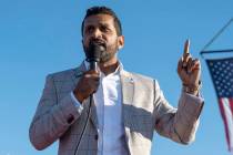 FILE - Kash Patel, former chief of staff for President Donald Trump, speaks at a rally in Minde ...